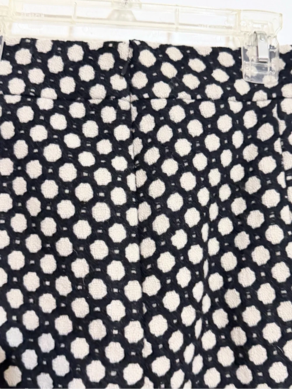 Boden Wool Black and White Mini Skirt with Polka Dot Pattern 14R